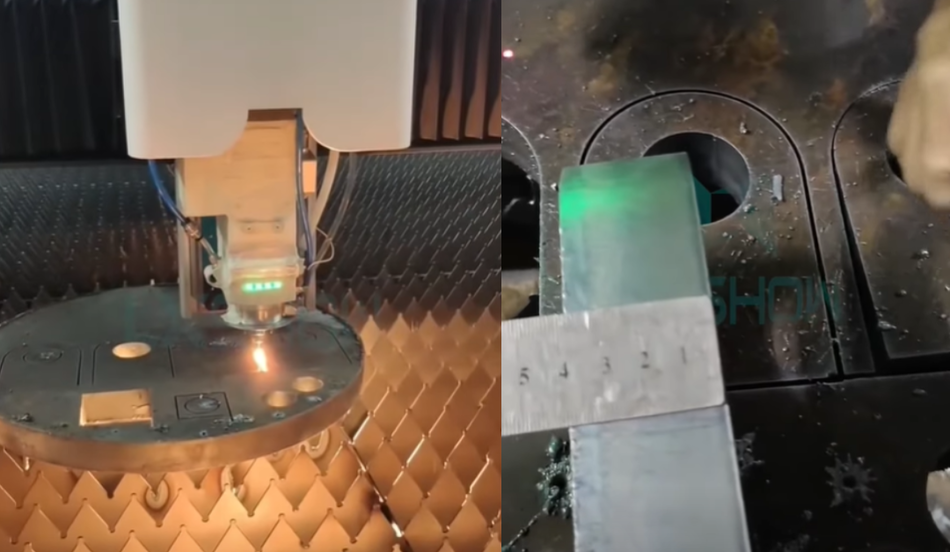 Machine cutting 40mm carbon steel plate by Oxygen